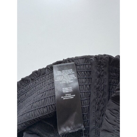 Aritzia WILFRED Wistful Black Chiffon Smocked Puff Sleeve V-Neck Blouse, Size S - Picture 10 of 15